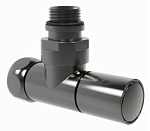 Кран для полотенцесушителя графит 1/2"M x3/4"F (60/2шт)