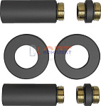 Комплект удлинителей с вн.р по всей длине 1/2"вн-нар 60мм с отраж D50мм H15мм, АНТРАЦИТ VIVALDO