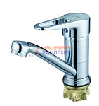 смеситель для кух. мойки, кер. картридж ⌀35, гайка (корона), излив 150мм, хром 4F-B045