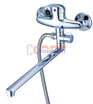 см-ль для ванной, кер. карт. ⌀40, выносн. карт. дивертор, излив 350мм, хром LUN6-A031