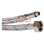Гибкая подводка для смесителя 1/2"*М10 (пара),  80см., гайка латунь, ELKA серия LUX (упак. 50шт)