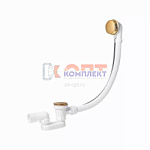 Полуавтоматический гофрированный слив-перелив для ванны, цвет золотой  (20/1шт)