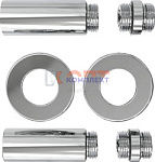 Комплект удлинителей с вн.р по всей длине 1/2"вн-нар 60мм с отраж D50мм H15мм, ХРОМ VIVALDO