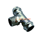 Тройник из нерж. стали   22×1/2"×22 нар. резьба "VER-PRO" (40/4шт)