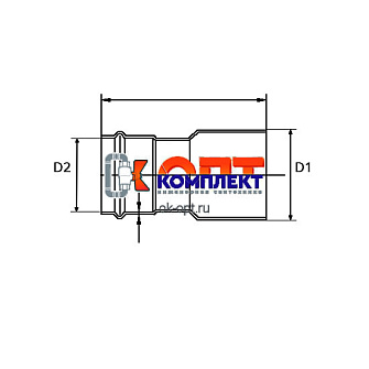 Вставка переходная из нержавеющей стали 88.9ax76.1  "VER-PRO"   (2/1шт) 1
