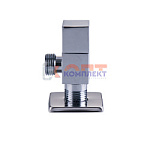 кран шар. угловой хром для подкл. с/т приборов с отраж. 1/2"х1/2" (1/100шт) декор. ручка квадрат