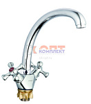 смеситель для кух. мойки с пов. изливом (Lt), кер. (1/2) 180°, гайка (корона) QSL4-B827