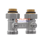 Узел для нижн. подкл. рад. прямой (c компл. адаптеров 1/2"), 3/4хЕвроконус (4/50шт)