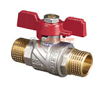 Кран шаровый Zegor  полнопроходной Pn40 латунь никель 1/2" нар-нар бабочка (1/80шт)