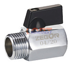 Кран шаровый Zegor  MINI 1/2" вн.-нар. (50/200шт)