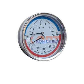 Термоманометр (горизонт.)  6 БАР  ViEiR (50/1шт) 0