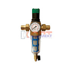 фильтр самоочищ. с рег. давления и манометром 3/4" для хол. воды прозрач.корпус VR (1/10шт)