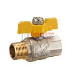 Кран шаровый газовый Zegor полнопроходной Pn40 латунь никель 1/2" вн-нар бабочка (20/120шт)