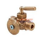 Кран для маном. трехход. с фланцем 1/4"