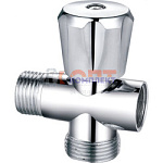 вентиль хром для подкл. стиральных приборов 1/2"х3/4"х1/2" (1/120шт)