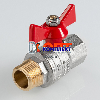 Кран шаровый Дн 15 (1/2")  вн.-нар. бабочка ГОСТ полнопроходной (12/48шт) 2