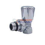 вентиль ручной регулировки ВЕРХНИЙ УГЛОВОЙ ХРОМ с доп. уплотнением VIEIR 1/2" (10/80шт)