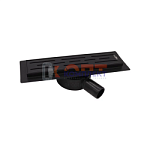 Поворотный душевой трап с сухим затвором, черный - 400 мм (4шт)