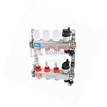 Группа коллекторов с расходомерами, с воздухоотводчиками (без кранов)1"x3/4"-4вых. (5/1шт)