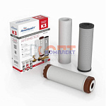 комплект картриджей 3 ступени АКВАБРАЙТ Обезжелез (ПП-5М, УГП-10, ФП-10) (5шт)