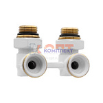 Узел нижнего подключения радиатора, 3/4" УГЛОВОЙ БЕЛЫЙ с адаптерами (48/1шт)