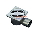 Душевой трап угловой вып 50мм корпус и решетка НЕРЖАВЕЙКА 100*100 мм VR (1/40шт)