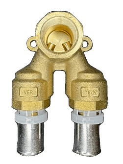 Пресс водорозетка проходная  латунная 16x1/2"Fx16 (35/1шт) 0