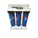 тройной магистр. фильтр ВВ20 1" для ХВС с картридж и ПОДСТАВКОЙ СИНИЙ корпус (1/6шт)