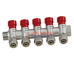 коллектор регулирующий с цангами 3/4"х16-5 вых. никель VR (10/2шт)