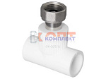 PPR TEBO Тройник с накидной гайкой 20x1/2" (метал. штуцер)  (25/150шт)