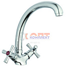 смеситель G.Lauf для кух. мойки с пов. изливом, кер. (1/2) 180°, шпилька QMT4-B722