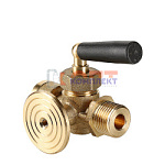 Кран для манометра трехходовой с фланцем 1/2"