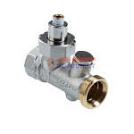 Клапан запорно-регулирующий с выходом под датчик температуры 1/2"x3/4" Евроконус