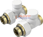 Узел ПРЯМОЙ нижнего подключения радиатора БЕЛЫЙ VIVALDO (1/20шт)