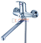 см-ль для ванной, кер. картридж ⌀40, карт. пер. в корпусе, излив 350мм, хром LUN7-A031