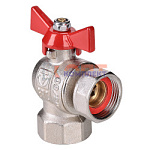 Кран шар. BASE угловой с накидной гайкой 1/2" вн.-вн. (короткий)