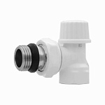 Вентиль настроечный угловой нижний, белый 1/2" (80/1шт)