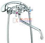 смеситель G.Lauf для ванны с круглым пов. изливом, резиновая (3/8)), штоковое переключение JML7-A605