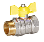 Кран шаровой газовый 3/4” вн/нар, бабочка, латунь, PN40, ГОСТ стандарт, Temper (22шт)