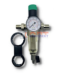 Фильтр с регулятором давления и манометром 1/2" для холод. воды НИКЕЛЬ "ViEiR" (10/1шт)