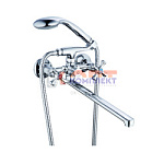 смеситель G.Lauf для ванны с плоский пов. изливом, кер. (1/2) 180°, двухпозиц. Карт. перекл.  (Lt) Q