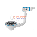 Выпуск для сифона 3 1/2" ПРЯМ перелив,латунный винт 25 мм  ,для нержавеющей мойки (50шт)