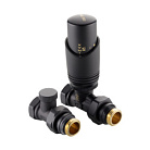 Комплект терморегулирующего оборудования для радиатора прямой (черный) DN15, 1/2"
