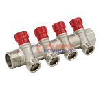 коллектор регулирующий 1"х3/4" ЕВРОКОНУС -4 выхода VR (2/12шт)