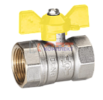 Кран шаровой газовый 1” вн/вн, бабочка, латунь, PN40, ГОСТ стандарт, Temper (12шт)