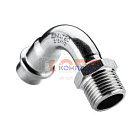 Отвод 90* с переходом на  нар. р., нерж. сталь 35х1"