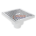Трап сантехнический ПРЯМОЙ D 50, решетка нержавеющая сталь. 150х150 мм,сухой затвор (40шт)