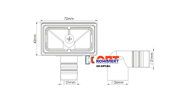 Перелив для евросифона квадратный (10/100шт) 1