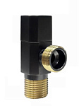 Вентиль угловой с отражателем графит 1/2"x1/2" (120/1шт)