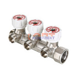 Коллектор с регул. вентилями, 3/4"х2 вых. 1/2" нар.    (1 /30шт)